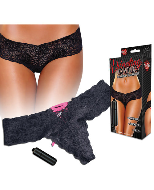 Hustler Vibrating Panties w-Bullet Black S-M