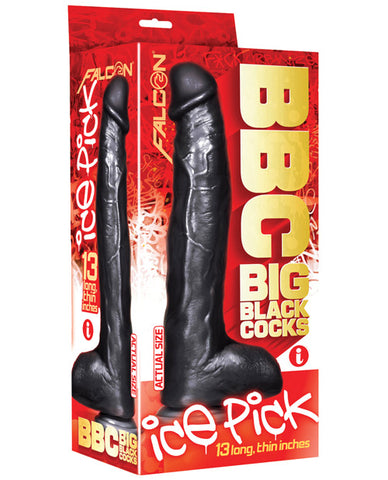 Falcon BBC Big Black Cock & Balls 12" Lengthy w-Suction Cup