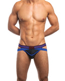 Jack Adams Flex Racer X Fly Jock w-Moisture Wicking Mesh Fabric Blue-Black XL
