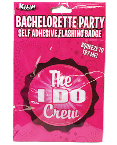 Bachelorette Party Flashing Badge w-Self Adhesive - The I Do Crew