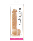 Colours Pleasures 5" Dong w-Balls & Suction Cup - White