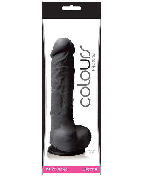 Colours Pleasures Silicone 5" Dildo w-Suction Cup - Black