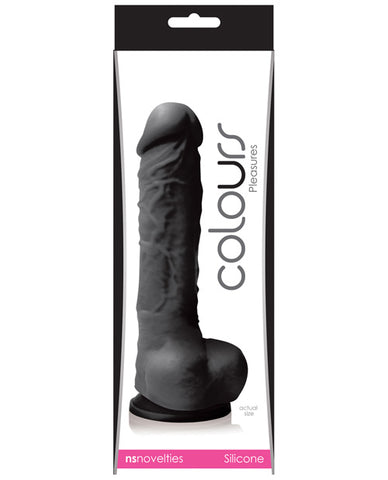 Colours Pleasures Silicone 5" Dildo w-Suction Cup - Black