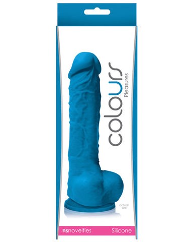 Colours Pleasures 5" Dildo w-Suction Cup - Blue