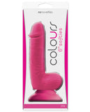 Colours Softies 6" Dong w-Balls & Suction Cup - Pink
