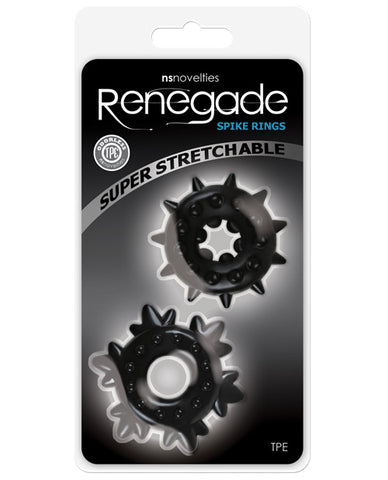Renegade Spike Rings - Black Pack of 2