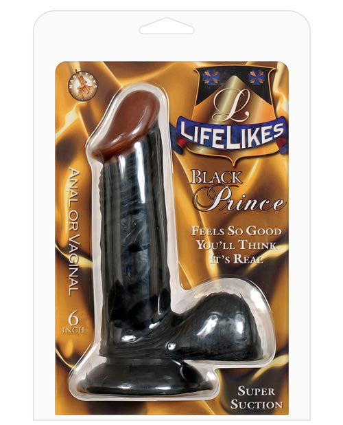 Lifelikes Black Prince 6" Dong w-Suction Cup