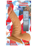 Real Skin All American Whoppers 7" Curved Dong w-Balls