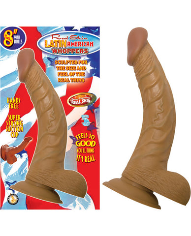 Real Skin Latin American Whopper 8" Dong w-Balls