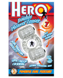 Hero Double Pleaser Teaser Cock Ring - Clear