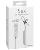 iSex USB Vibrating Nipple Clamp - White