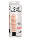 Real Feel No. 7  Long 9" Vibe Waterproof - Mutli-speed Flesh
