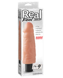 Real Feel No. 9  Long 9" Vibe Waterproof - Mutli-speed Flesh