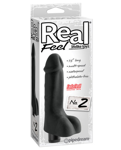 Real Feel No.2 Long 8" Vibe Waterproof - Mutli-speed Black