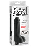 Real Feel No.2 Long 8" Vibe Waterproof - Mutli-speed Black
