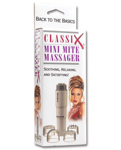 Classix Mini Mite Massager w-4 Heads - White