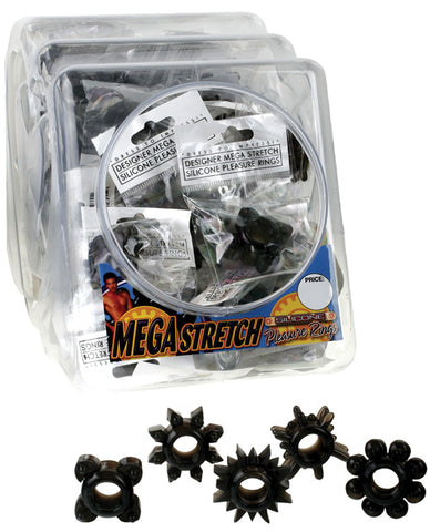 Mega Stretch Pleasure Ring - Black Display of 72