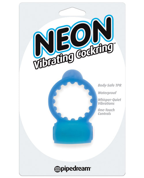 Neon Luv Touch Vibrating Cockring - Blue