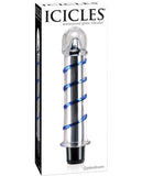 Icicles No. 20 Hand Blown Glass Vibrator Waterproof - Clear w-Blue Swirls