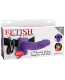 Fetish Fantasy Series 7" Vibrating Hollow Strap On w-Balls - Purple