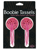 Boobie Tassels Hand Sewn Pasties w-Tassels - Pink