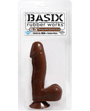 Basix Rubber Works 6.5" Dong w-Suction Cup - Brown