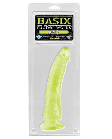 Basix Rubber Works 7" Slim Dong - Glow in the Dark