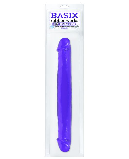 Basix Rubber Works 12" Jelly Double Dong - Purple