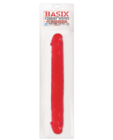 Basix Rubber Works 12" Jelly Double Dong - Red