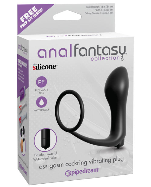 Anal Fantasy Collection Ass Gasm Vibrating Plug w-Cockring