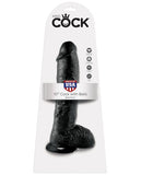 King Cock 10" Cock w-Balls - Black