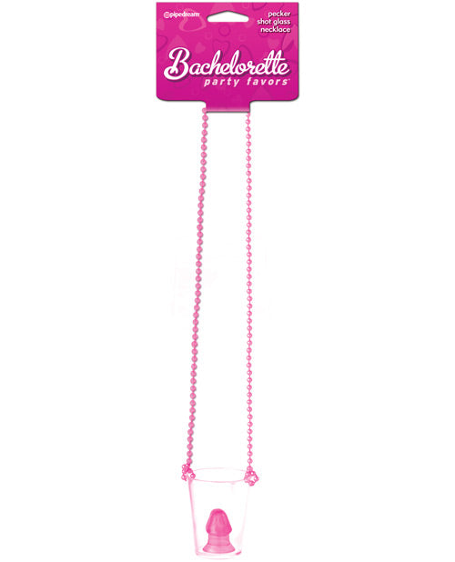 Bachelorette Party Favors Pecker Shot Glass Necklace - Clear