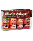 Body Heat Warming Massage Lotion Sampler Pack - Asst. 1oz Pack of Four