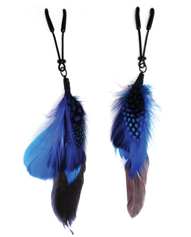 Bijoux de Nip Colored Feather w-Black Wide Tweezer Clamp