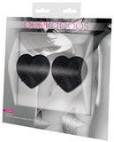 Peekaboos Satin w-Black Stone & Bow Premium Pasties - 1 Pair Black