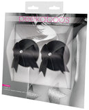 Peekaboos Patent Leather w-Bow Premium Pasties - 1 Pair Black