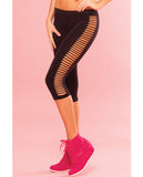 Pink Lipstick Sweat Side Slash Stretch Crop Pant For Support & Compression