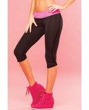 Pink Lipstick Sweat Fitness Pant Ruffle Fringe Side w/Secret Pocket