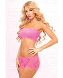 Pink Lipstick Side Game Seamless Bandeau Set Pink O-S