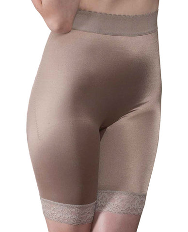 Rago Shapewear Long Leg Shaper w/Gripper Stretch Lace Bottom