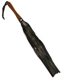 Rouge Leather Flogger w-Wooden Handle - Black
