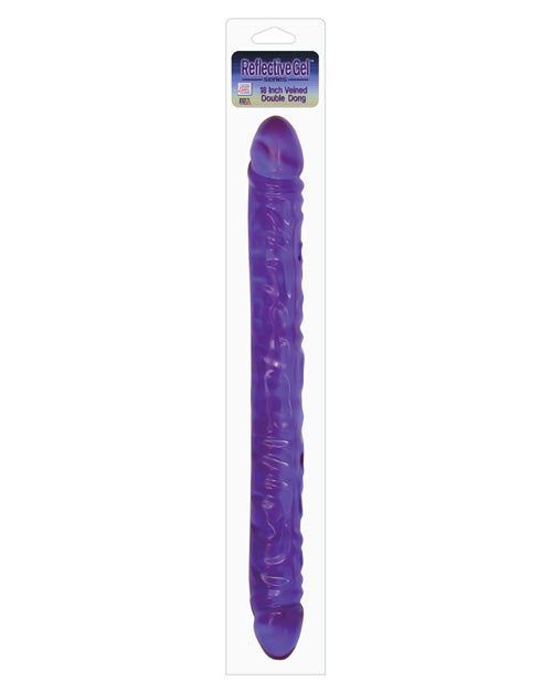 Reflective Gel 18" Veined Double Dong - Lavender