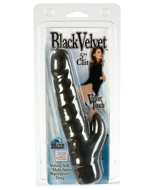 Futurotic Black Velvet 5" Dong w-Clit Stimulator