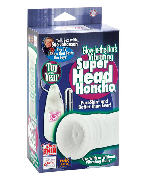 Sue Johanson Glow-in-the-Dark Vibrating Super Head Honcho - White