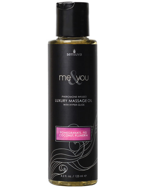 Sensuva Me & You Massage Oil - 4.2 oz Pomegranate Fig-Coconut Plumeria