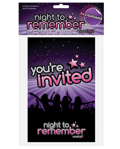 Night to Remember Party Invitations - Pack of 6 by sassigirl