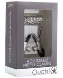 Shots Ouch Adjustable Nipple Clamps w-Chain - Metal