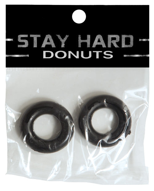 Ignite Thick Power Stretch Donut Cock Ring - Black Pack of 2