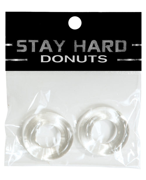 Ignite Thick Power Stretch Donut Cock Ring - Clear Pack of 2