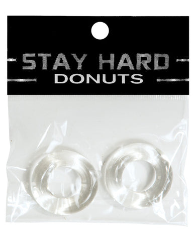 Ignite Thick Power Stretch Donut Cock Ring - Clear Pack of 2